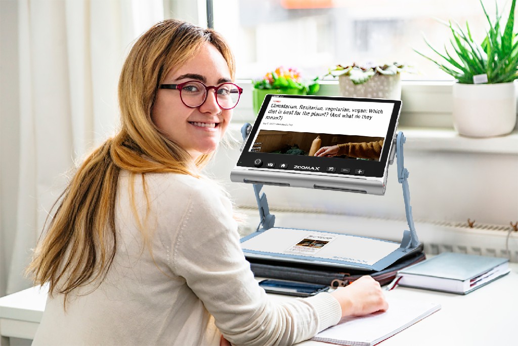 electronic video magnifiers for low vision students