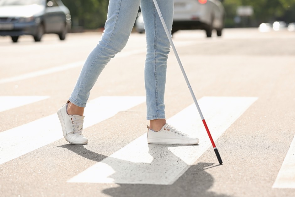 white cane for the legally blind