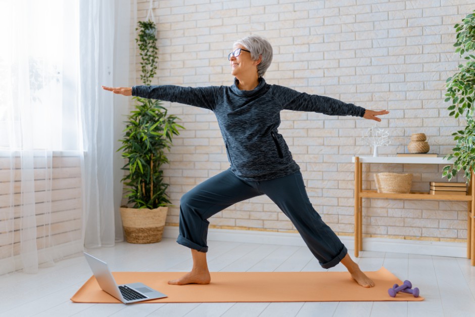 indoor activities like yoga for the low vision